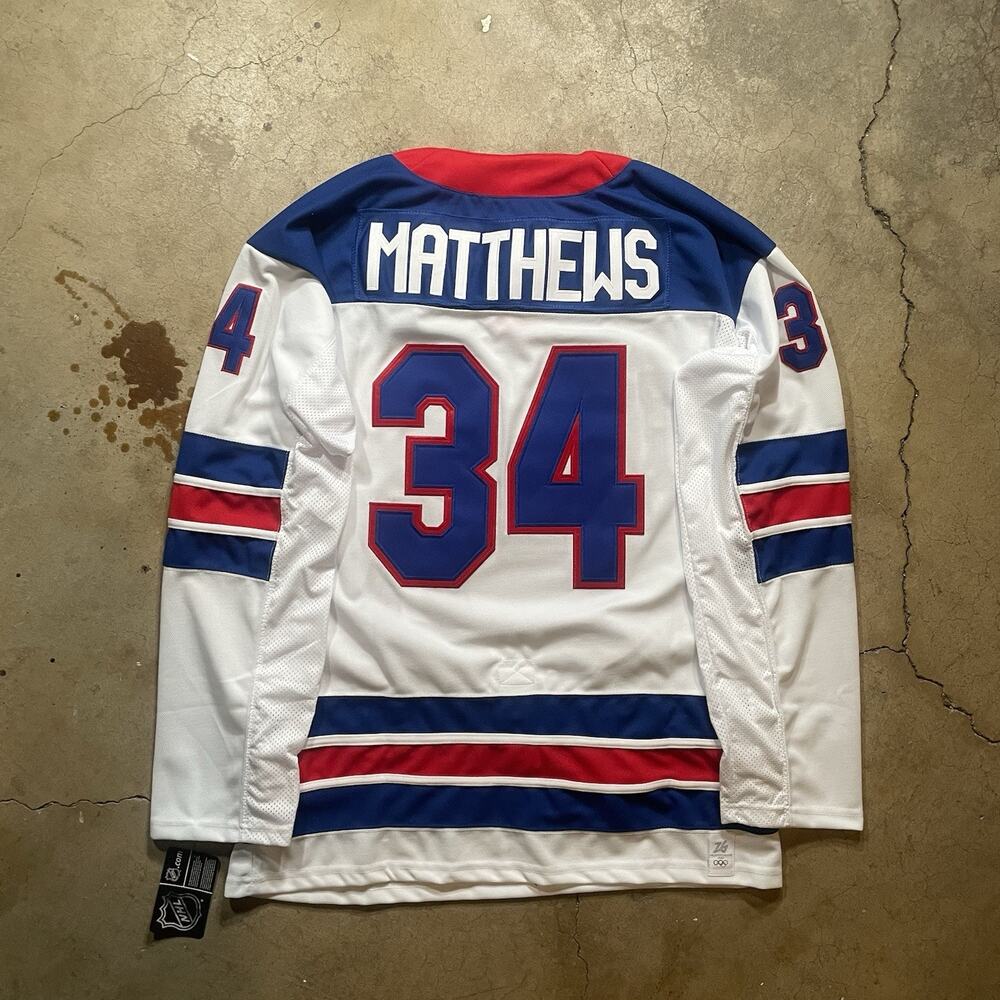 Auston Matthews #34 2026 Olympics Team USA Size M Jersey White
